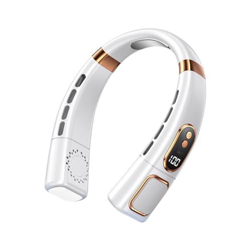 Premium Upgraded Cooling Neck Fan Air Cooler Nackenventilator Mit Kühlung Wiederaufladbarer tragbarer Nackenventilator mit 360° Kühlung, messerlosem Design und LED Anzeige von MEIION