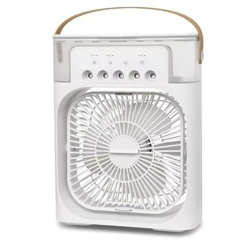frostiq ArcticMist Air Cooler Mobile Klimaanlage 4-in-1 mit 600ml Wassertank, USB Ventilator, 3 Geschwindigkeiten, 3 Nebelmodi & 7 Farben Nachtlicht von MEIION