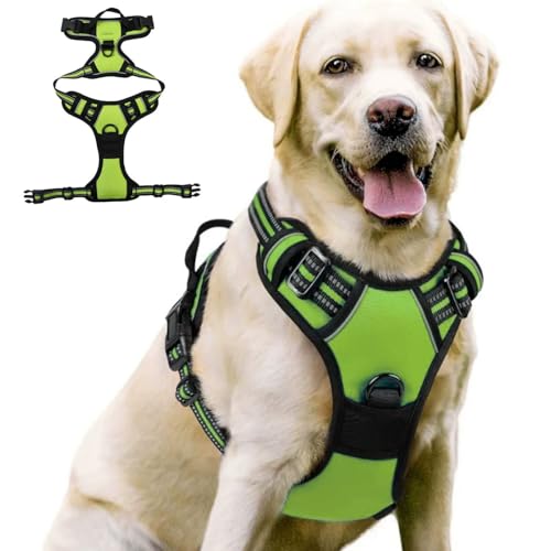 MEIION TrueSafe Anti Zieh Hundegeschirr fr Mittelgroe und Groe Hunde, Anti-Zug Brustgeschirr, Verstellbar, No Pull Atmungsaktiv mit Reflexstreifen, Sicheres Hundegeschirr von MEIION