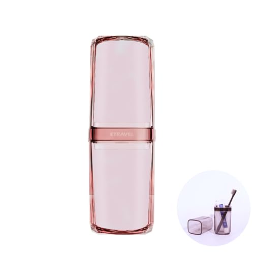 MEIJMJIA - Transparent Travel Zahnbürstenhalter Zahnpasta Box Portable staubdichte Antibakterielle Home Camping Schule Zahnbürste Box (Transparent Pink) von MEIJMJIA