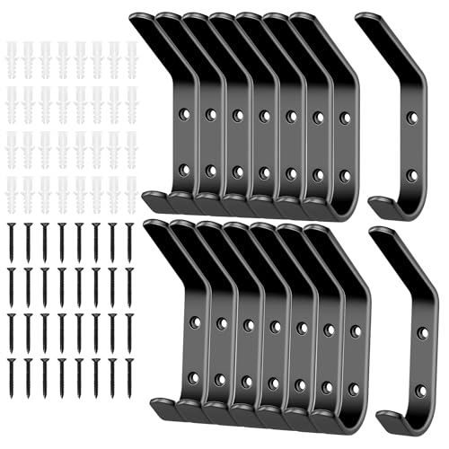 MEIJO 16 Stück Garderobenhaken Garderobenleiste Hakenleiste Garderobe kleiderhaken Wand Schwarz Wandgarderobe für Schlafzimmer Bad Küche MEIJO 16 Stück Garderobenhaken Garderobenleiste Hakenleiste Garderobe kleiderhaken Wand Schwarz Wandgarderobe für Schlafzimmer Bad Küche von MEIJO