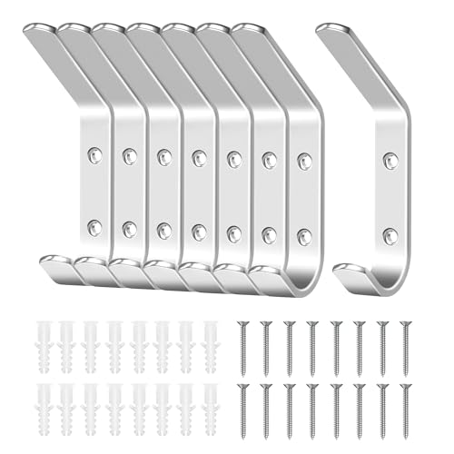 MEIJO 8 Stück Garderobenhaken Garderobenleiste Hakenleiste Garderobe kleiderhaken Wand Silber Wandgarderobe für Schlafzimmer Bad Küche MEIJO 8 Stück Garderobenhaken Garderobenleiste Hakenleiste Garderobe kleiderhaken Wand Silber Wandgarderobe für Schlafzimmer Bad Küche von MEIJO