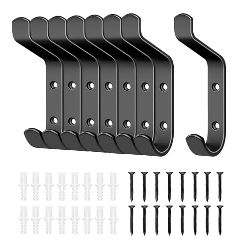 MEIJO 8 Stück Garderobenhaken kleiderhaken Wand Schwarz Hakenleiste Garderobe Garderobenleiste Wandgarderobe für Schlafzimmer Bad Küche MEIJO 8 Stück Garderobenhaken kleiderhaken Wand Schwarz Hakenleiste Garderobe Garderobenleiste Wandgarderobe für Schlafzimmer Bad Küche von MEIJO