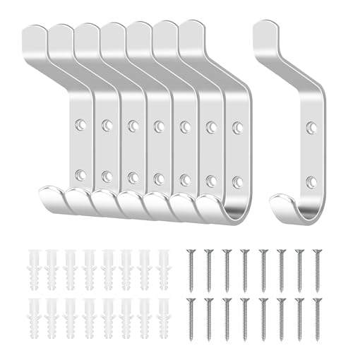 MEIJO 8 Stück Garderobenhaken kleiderhaken Wand Silber Hakenleiste Garderobe Garderobenleiste Wandgarderobe für Schlafzimmer Bad Küche MEIJO 8 Stück Garderobenhaken kleiderhaken Wand Silber Hakenleiste Garderobe Garderobenleiste Wandgarderobe für Schlafzimmer Bad Küche von MEIJO