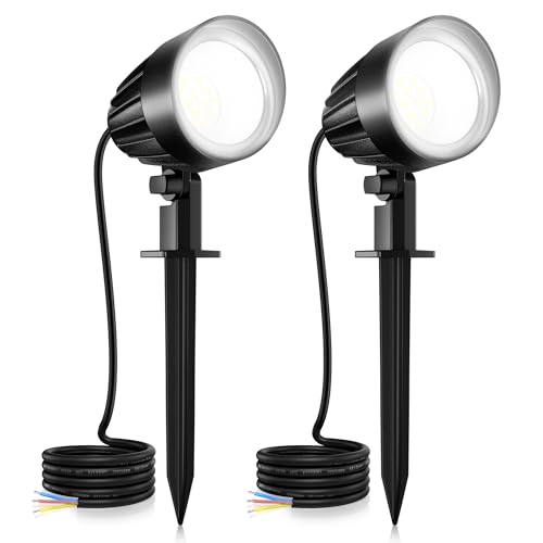 MEIKEE LED Gartenleuchten mit Erdspieß 6500K Kaltweiß 500LM Gartenstrahler IP66 Wasserdicht Gartenbeleuchtung Ideal für Garten, Bäume, Strauch 2Stück von MEIKEE