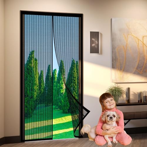 Magnet Fliegengitter Tür 81 x 207 cm Fliegengittertür Insektenschutz Klebemontage Ohne Bohren für Wohnzimmer Terrassentür, Schwarz Magnet Fliegengitter Tür 81 x 207 cm Fliegengittertür Insektenschutz Klebemontage Ohne Bohren für Wohnzimmer Terrassentür, Schwarz von MEILIPA