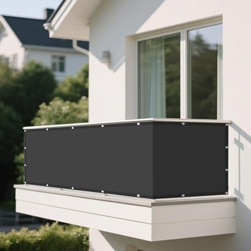 Sonnensegel Balkon 5.5 x 10 m Rechteckig Wasserdicht 98% UV Schutz Sichtschutz Windschutz Tarp mit Spannseilen mit Ösen für Garten Terrasse Camping Outdoor, Dunkelgrau Sonnensegel Balkon 5.5 x 10 m Rechteckig Wasserdicht 98% UV Schutz Sichtschutz Windschutz Tarp mit Spannseilen mit Ösen für Garten Terrasse Camping Outdoor, Dunkelgrau von MEILIPA