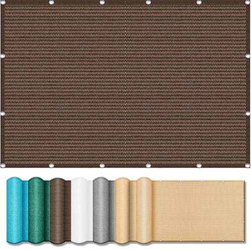Sonnensegel Balkon 558 x 599 cm Rechteckig Atmungsaktiv 98% UV Schutz Baldachin Garten Segel inkl Befestigungsseile für Balkon Garten, braun von MEILIPA