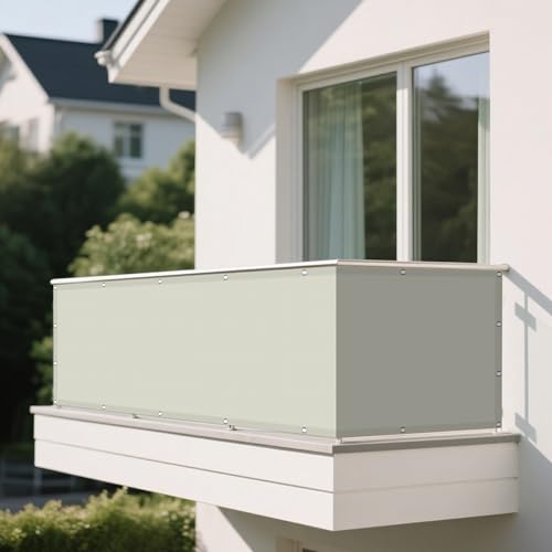 Sonnensegel Balkon 9 x 9 m Rechteckig Wasserdicht 98% UV Schutz Sichtschutz Windschutz Tarp mit Spannseilen mit Ösen für Garten Terrasse Camping Outdoor, Beige von MEILIPA