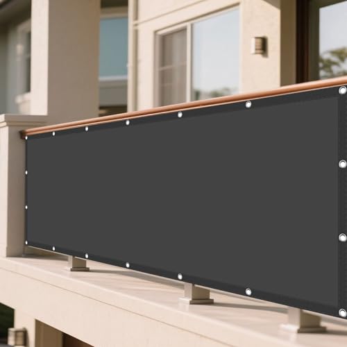 Sonnensegel Rechteckig 110 x 210 cm Rechteckig Wasserdicht Sonnenschutz Windschutz Schattentuch mit Ösen Sichtschutz Reißfest Wetterfest Ohne Bohren für Garten Terrasse, Dunkelgrau von MEILIPA