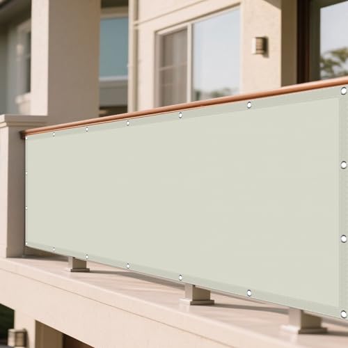 Sonnensegel Rechteckig 125 x 150 cm Rechteckig Wasserdicht Sonnenschutz Windschutz Schattentuch mit Ösen Sichtschutz Reißfest Wetterfest Ohne Bohren für Garten Terrasse, Beige von MEILIPA