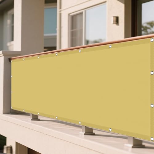 Sonnensegel Rechteckig 85 x 110 cm Rechteckig Wasserdicht Sonnenschutz Windschutz Schattentuch mit Ösen Sichtschutz Reißfest Wetterfest Ohne Bohren für Garten Terrasse, Creme Farben von MEILIPA
