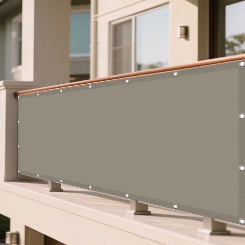 Sonnensegel Rechteckig 90 x 150 cm Rechteckig Wasserdicht Sonnenschutz Windschutz Schattentuch mit Ösen Sichtschutz Reißfest Wetterfest Ohne Bohren für Garten Terrasse, Khaki von MEILIPA
