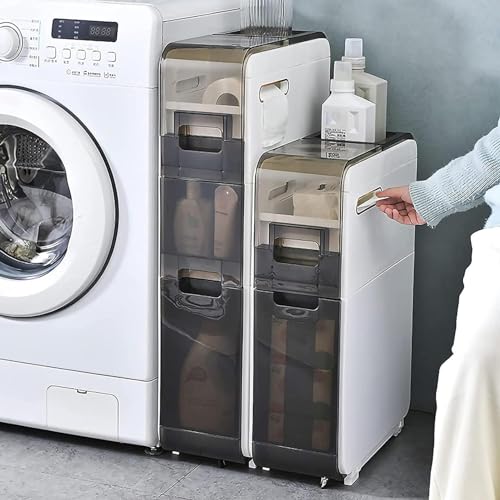 MEILISHAOMEI Aufbewahrungsschrank für Badezimmer, Boden, schmal, Organizer, 3/4-Ebenen, seitliche Eckeinheit mit Rollen für kleine Küche, Waschküche, Wohnzimmer, WC, Spaltaufbewahrung MEILISHAOMEI Aufbewahrungsschrank für Badezimmer, Boden, schmal, Organizer, 3/4-Ebenen, seitliche Eckeinheit mit Rollen für kleine Küche, Waschküche, Wohnzimmer, WC, Spaltaufbewahrung von MEILISHAOMEI