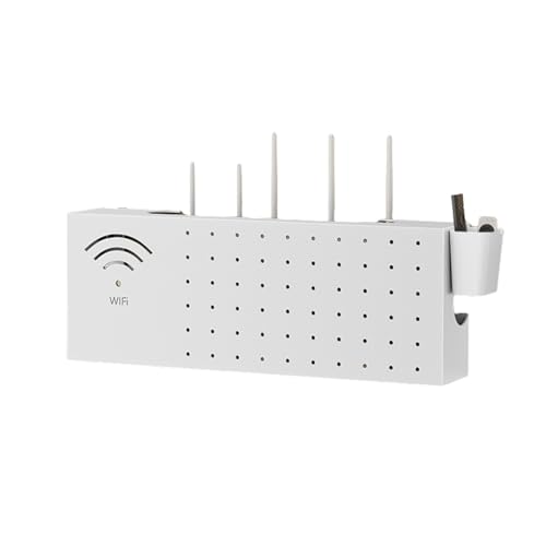 MEILISHAOMEI Aufbewahrungsschrank für WLAN-Router, an der Wand oder am Tisch montierte WLAN-Box zum Verstecken von Router und Modem, Regal für Steckdosenleiste und Kabelmanagement-Versteckgestell von MEILISHAOMEI