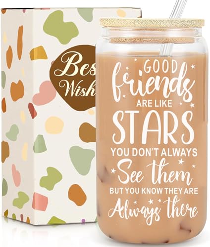 MEIMUCUL Geschenk für Beste Freundin,Cocktailgläser mit Deckel und Strohhalm,Trinkgläser Personalisierte Geschenke Geburtstag,Freundschaft Geschenke für Frauen,Männer,Freunde,Best Friend Gift von MEIMUCUL