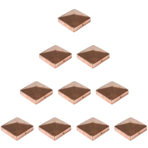 10er Set Pfostenkappe Kupfer | Form: Pyramide | im Maß 9x9 (9,1x9,1) cm eckig | aus Kupfer, poliert | Zaunpfostenkappen | Pfosten-Abeckkappe | Zaunkappen | Kupferkappen | Pfostenabdeckung von MEIN GARTEN VERSAND