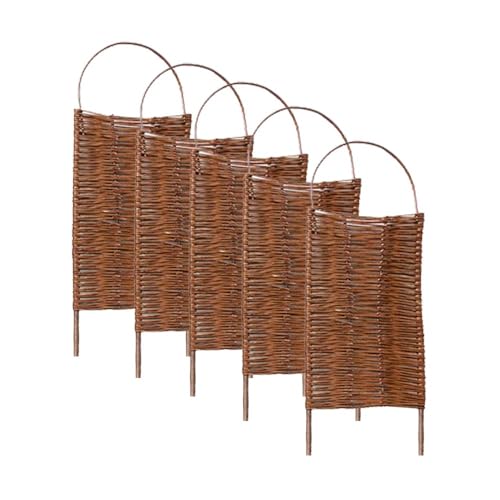 5er Set Steck Paravent Weide | Steckparavent 56x116cm (BxH mit Bogenverlauf) | Mobiler Garten Sichtschutz zum Stecken | Outdoor Weidenparavent Wetterfest von MEIN GARTEN VERSAND