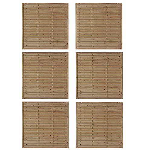 6er Set Lamellenzaun Hamburg Zaunset | Zaunelemente im Maß 180x180 cm (Breite x Höhe) | druckimprägniertes Kiefer/Fichte Holz | Garten-Zaun | Sichtschutz | Holz-Zaun | Sichtschutzwand | Dichtzaun von MEIN GARTEN VERSAND
