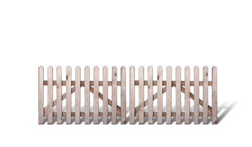 Klassisches Gartenzaun + Friesenzaun zweiflügliges Zauntor günstig Maß 300 x 100 cm (Breite x Höhe) aus Kiefer/Fichte Holz, druckimprägniert + genagelt von MEIN GARTEN VERSAND