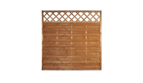 Lasierter Zaun Sichtschutz/Dichtzaun Im Maß 180 x 180 cm (Breite x Höhe) mit Rankgitter aus Kiefer/Fichten Holz, druckimprägniert "Rostock" von MEIN GARTEN VERSAND