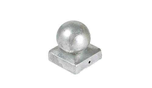 MEIN GARTEN VERSAND 10 x Pfosten Kappe/Abdeckung für Zaunpfosten 7 x 7 cm rund in Kugel Form aus Stahl, verzinkt von MEIN GARTEN VERSAND