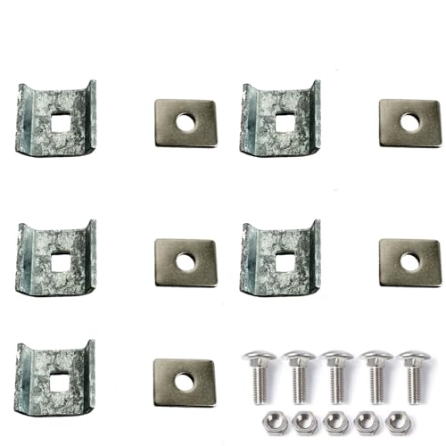 MEIN GARTEN VERSAND 5er Set Verbinder für Doppelstabmatten-Zaun aus verzinktem Stahl zum Verbinden von 6/5/6 mm Stabmatten | Gittermatten-Verbinder | Matten-Verbinder | Eckverbinder | Zaun-Verbinder von MEIN GARTEN VERSAND