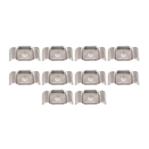 MEIN GARTEN VERSAND Zaunhalter 10er Set Schmetterlingsklemme aus Edelstahl | Lochmaß ca. 9 mm | Silber von MEIN GARTEN VERSAND