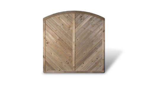 Massive Sichtschutz Holz Zaunelemente im Maß 180 x 180 auf 160 cm (Breite x Höhe) mit diagonalem Profilbrett Design + Bogen aus Kiefer/Fichte Holz, druckimprägniert "Stuttgart Massiv" von MEIN GARTEN VERSAND