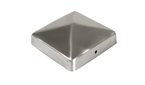 Pfostenkappe Edelstahl I Maß: 7 x 7 cm I Form: Pyramide I aus Edelstahl, rostfrei I Zaunpfostenkappe I Pfostenabdeckkappe I Pfostenabdeckung von MEIN GARTEN VERSAND
