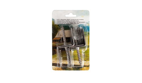 Zaunbeschlag aus Edelstahl | 4er Set | zur Befestigung von Holz-Zäunen am Zaunpfosten |Zaun-winkel | L-Winkel | Zaun-Halter | Zaunbefestigung | Elementhalter | Flechtzaunhalter von MEIN GARTEN VERSAND