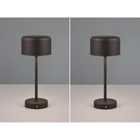 2er SET Akku Tischleuchten, per USB aufladbar, dimmbar, Schwarz, Höhe 30cm von MEINEWUNSCHLEUCHTE