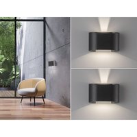2er SET LED Updown Wandlampen Schwarz für Innen & Außen, Breite 18cm 2er SET LED Updown Wandlampen Schwarz für Innen & Außen, Breite 18cm von MEINEWUNSCHLEUCHTE