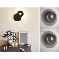 2er SET LED Wandlampen Schwarz rund mit verstellbarem Ring, Ø 18cm von MEINEWUNSCHLEUCHTE