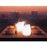 2er SET RGB Solar Tischleuchten 30cm mit Fernbedienung, auch per USB aufladbar von MEINEWUNSCHLEUCHTE