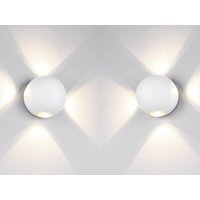 2er SET kleine LED Außenwandleuchten 4 flammig, Kugel in Weiß Ø 10cm 2er SET kleine LED Außenwandleuchten 4 flammig, Kugel in Weiß Ø 10cm von MEINEWUNSCHLEUCHTE