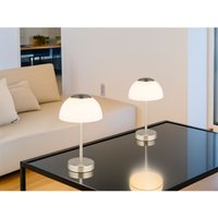 2er Set Dimmbare Akku Tischleuchten per usb aufladbar, Silber Höhe 31cm von MEINEWUNSCHLEUCHTE