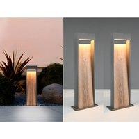 2er Set LED Pollerleuchten in Anthrazit & Holzoptik, Höhe 60cm 2er Set LED Pollerleuchten in Anthrazit & Holzoptik, Höhe 60cm von MEINEWUNSCHLEUCHTE