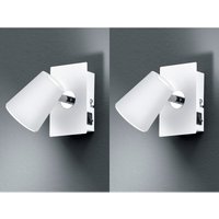 Meinewunschleuchte - 2er Set led Wandstrahler mit Schalter, Metall Weiß, Spot schwenkbar von MEINEWUNSCHLEUCHTE