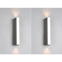 Meinewunschleuchte - 2er Set Schmale led Außenwandleuchten Up and Down IP65, Höhe 30cm von MEINEWUNSCHLEUCHTE