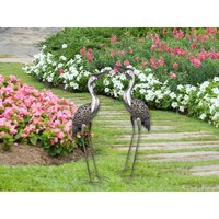 2er Set Solarbetriebene led Deko Figuren Kranich aus Metall in Grau, Höhe 77cm 2er Set Solarbetriebene led Deko Figuren Kranich aus Metall in Grau, Höhe 77cm von MEINEWUNSCHLEUCHTE