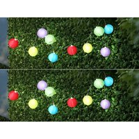 2er Set Solarbetriebene led Outdoor Lichterkette mit 10 bunten Lampions, 3 Meter von MEINEWUNSCHLEUCHTE