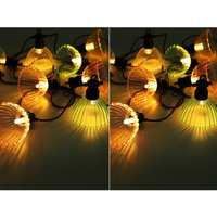 Meinewunschleuchte - 2er Set Solarbetriebene led Outdoor Lichterkette mit 10 bunten Schirmen, 3,6 m von MEINEWUNSCHLEUCHTE