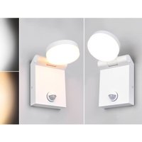 2er Set led Außenwandleuchten Höhe 19cm, Weiß mit Bewegungsmelder von MEINEWUNSCHLEUCHTE