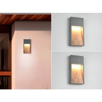 2er Set led Außenwandleuchten in Anthrazit & Holzoptik, Höhe 33cm von MEINEWUNSCHLEUCHTE