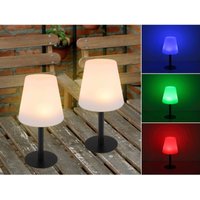 2er Set led Outdoor Solar Tischleuchten mit rgb Farbwechsel, Höhe 30cm von MEINEWUNSCHLEUCHTE