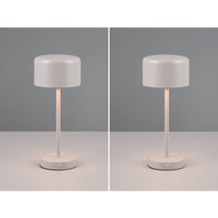 Meinewunschleuchte - 2er set Akku Tischleuchten 30cm, per usb aufladbar, dimmbar, Hellgrau von MEINEWUNSCHLEUCHTE