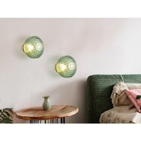 2er set Akku Wandleuchten mit Glasschirm Grün dimmbar, ø 15,5cm von MEINEWUNSCHLEUCHTE