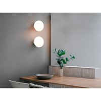 Meinewunschleuchte - 2er set Akku Wandleuchten mit Glasschirm Weiß, dimmbar ø 15,5cm von MEINEWUNSCHLEUCHTE