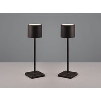 Meinewunschleuchte - 2er set Akku led Tischlampen kabellos für Innen & Außen, Schwarz - h: 38cm von MEINEWUNSCHLEUCHTE